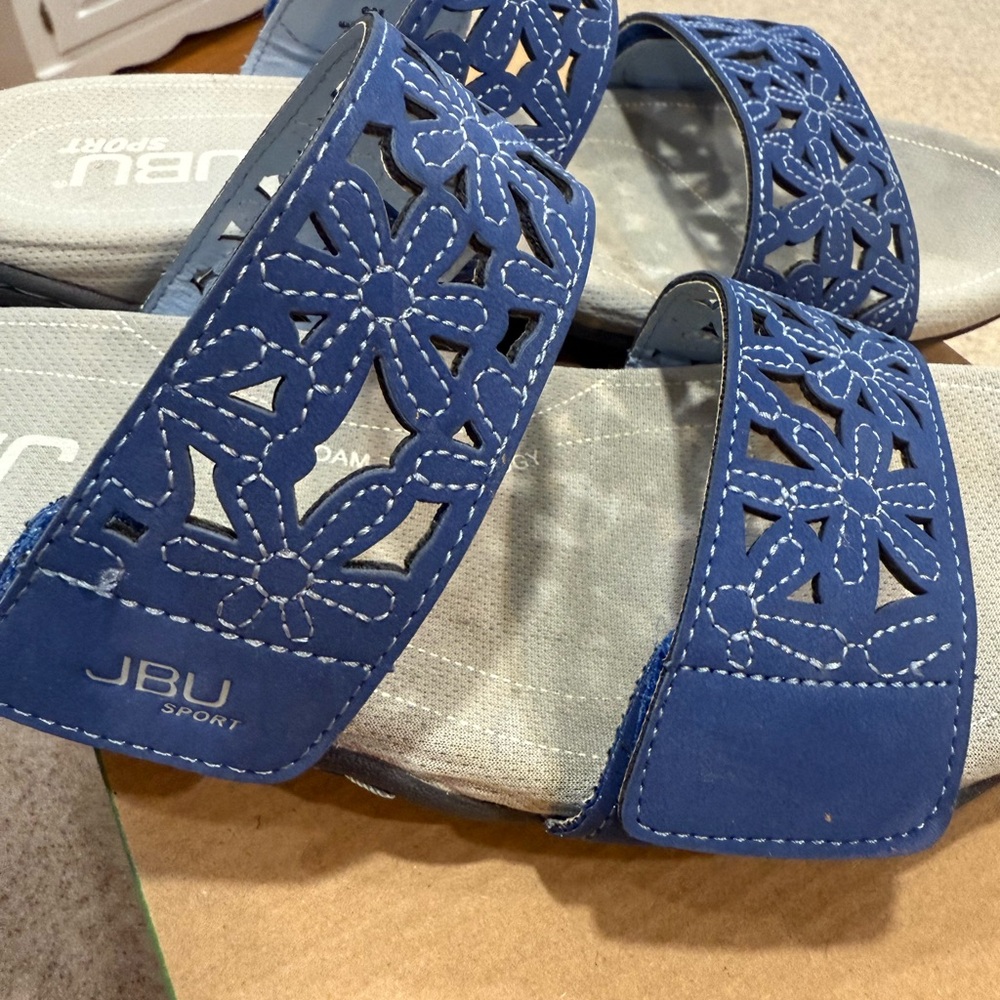 JBU Blue Floral Cutout Sandals